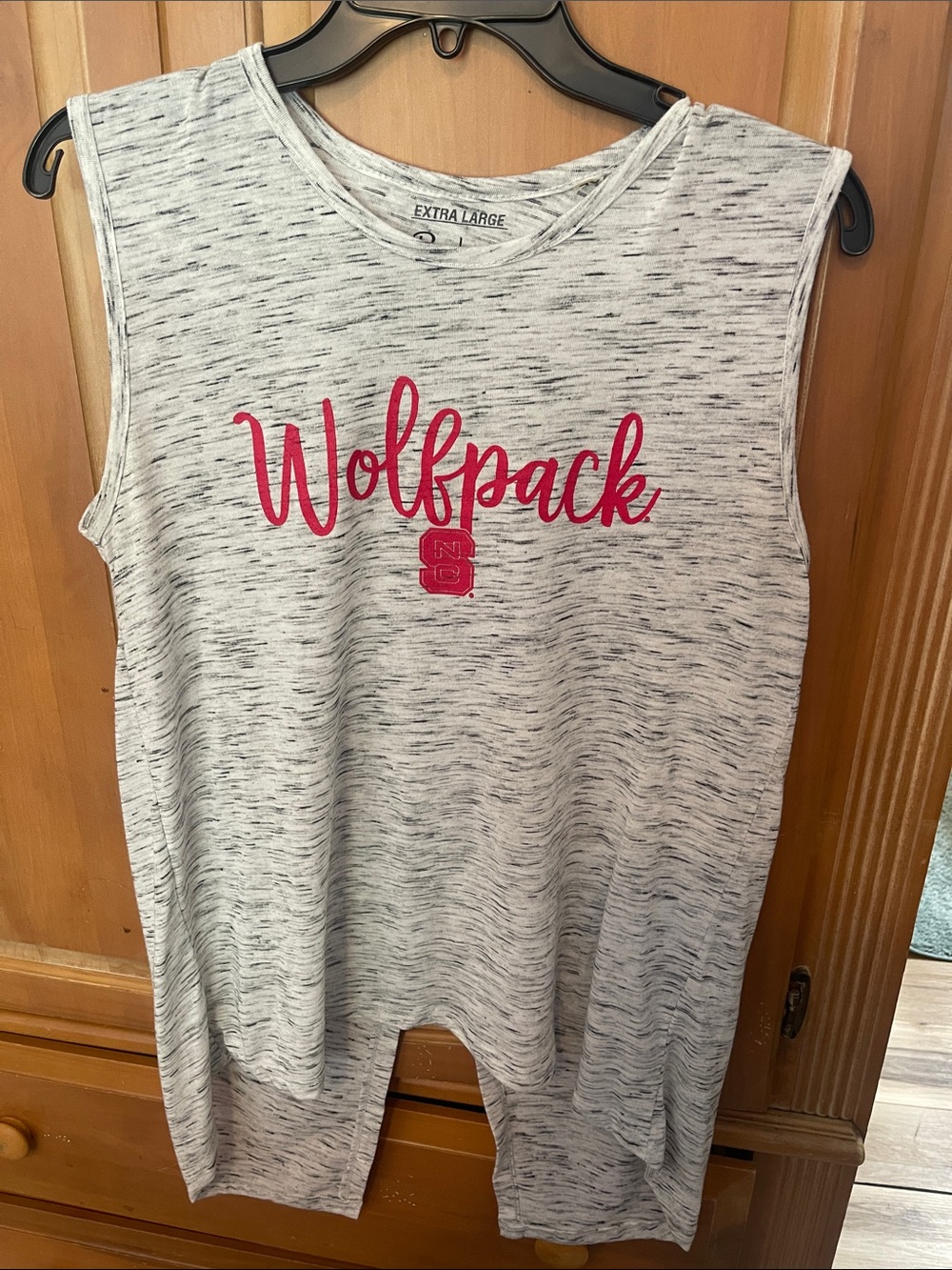 Pressbox Heather Gray/White Tank Top with Red "Wolfpack" Script